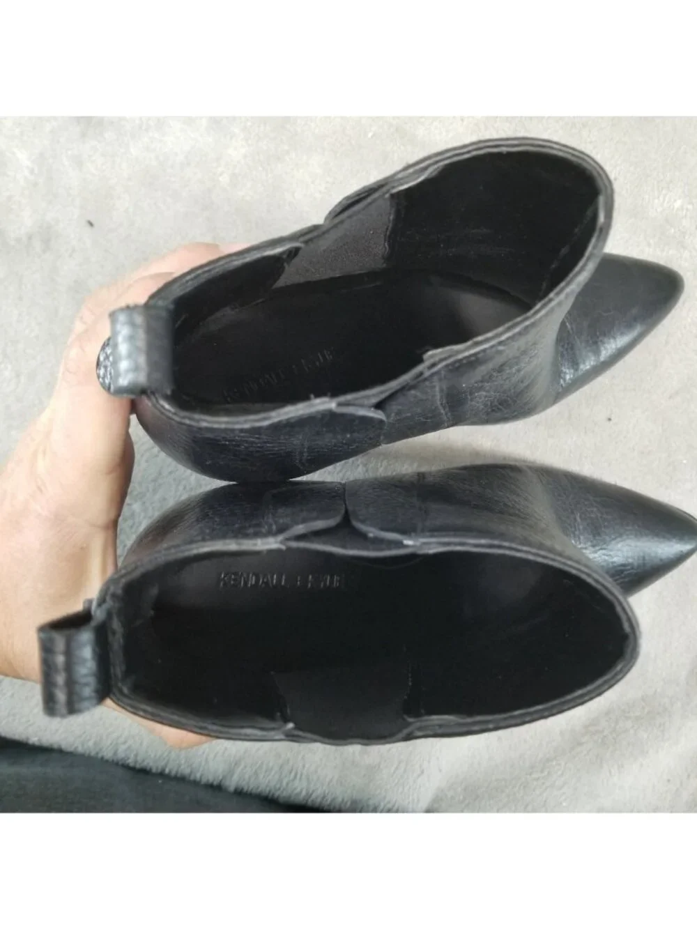 Kendall + Kylie Shoes Womens Size 8 Black Leather Pointed Toe Ankle Boots *Read*
